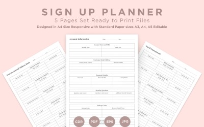 Sign Up Planning Pages Set V-02
