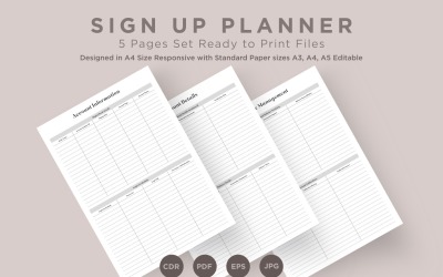 Sign Up Planning Pages Set V-09