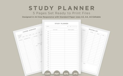 Study Planning Pages Set V-11