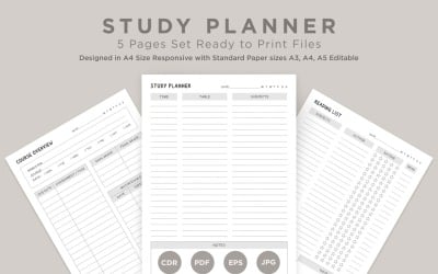 Study Planning Pages Set V-17