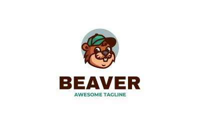 Beaver Simple Mascot Logo 124
