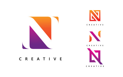 N Logo Design and template. Creative N leaf  icon initials based Letters in vector.15