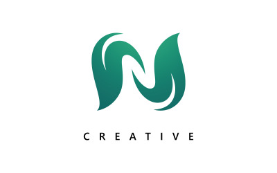 N Logo Design and template. Creative N leaf  icon initials based Letters in vector.6