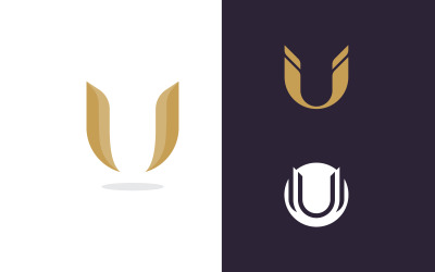 U Logo Design and template. Creative U icon initials based Letters in vector.16