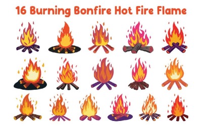 16 Burning Bonfire Hot Fire Flame