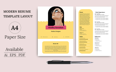 Maize &amp;amp; White Color Resume Template