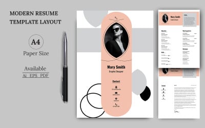 Salmon Color Resuem Template