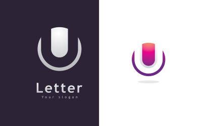U Logo Design and template. Creative U icon initials based Letters in vector.0