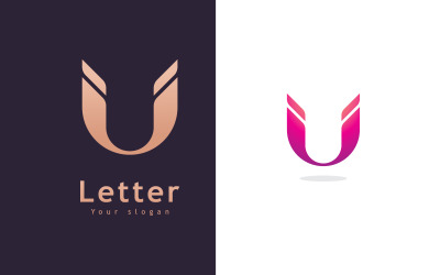 U Logo Design and template. Creative U icon initials based Letters in vector.2