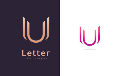 U Logo Design and template. Creative U icon initials based Letters in vector.3