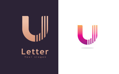 U Logo Design and template. Creative U icon initials based Letters in vector.4