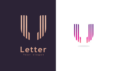 U Logo Design and template. Creative U icon initials based Letters in vector.6
