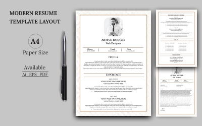 White &amp;amp; Taupe Coloe Resume Template