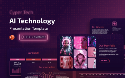 AI technológia – PowerPoint bemutatósablon