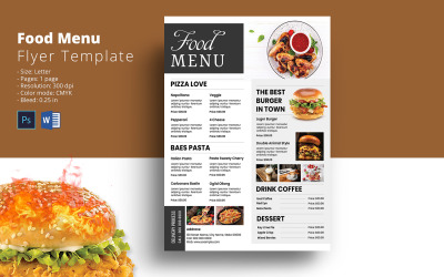 Flyer de cardápio de restaurante | Cardápio de comida