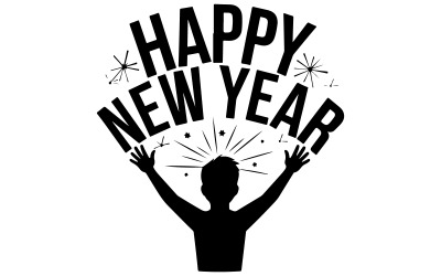 Gott nytt år ikon siluett