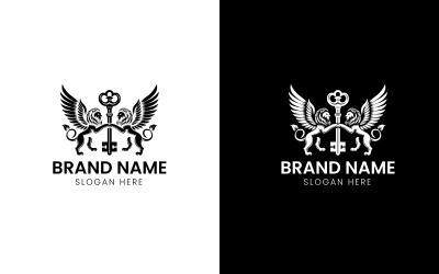 Heraldic Lion wings logo-12-547