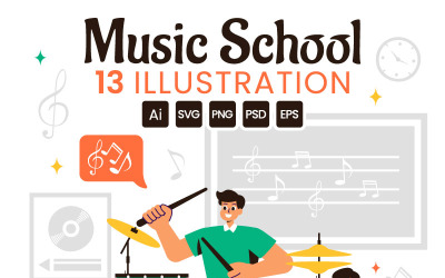 13 Ilustração de Escola de Música