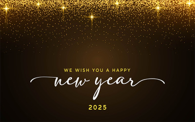 Bonne année 2025 avec des paillettes