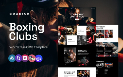 Boxkick - Clube de boxe e escola de treinamento WordPress Elementor Theme