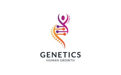 Genetics logotyp malldesign för medicinska och hälsovårdskliniker.