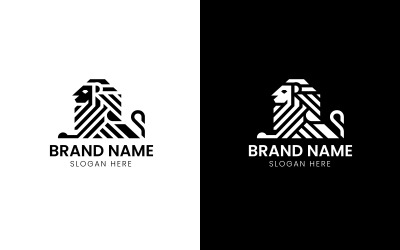 Logo mascotte del leone geometrico-12-549