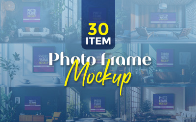 Realistisk inomhus fotoram Mockup mall