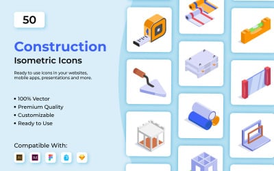 Vector isométrico de construcción