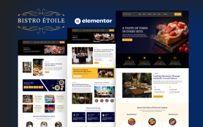 Bistro Etoile — Francouzská restaurace Elementor Template Kit