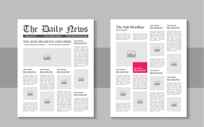Das Layout-Design der täglichen Nachrichten, druckfertige Vintage-Zeitung