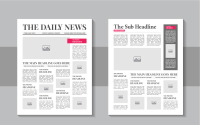Das Layout-Design der täglichen Nachrichten, druckfertiges Design-Layout der Vintage-Zeitung