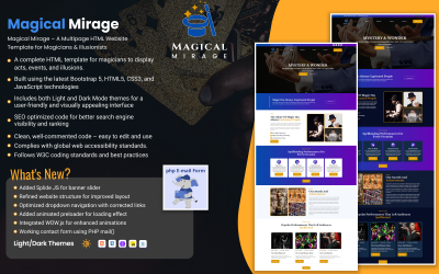 Magical Mirage - Multi-Page Magician Website HTML Template
