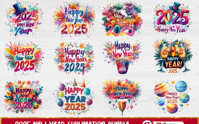 Paquete de sublimación de Año Nuevo 2025