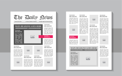 The daily news layout design, Print ready vintage newspaper template design