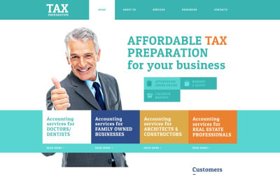 Modelo de site de consultoria em ciano branco