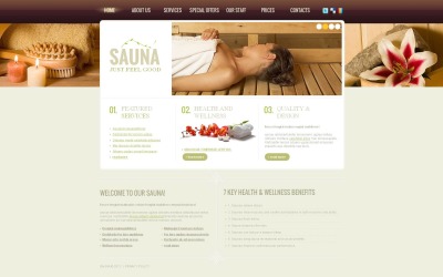 Prémium Szauna témakörű Moto CMS HTML sablon 47042