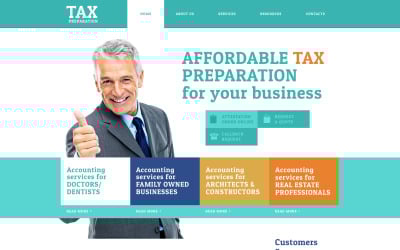 Szablon strony internetowej konsultingowej w kolorze białym cyjan