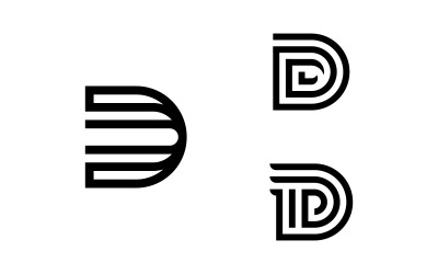 D Logotypdesign och mall. Creative D-ikoninitialer baserade Bokstäver 15