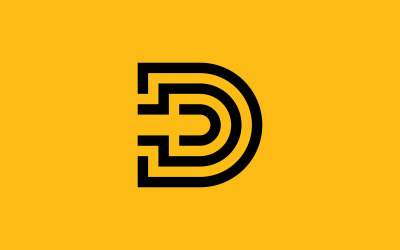 D Logotypdesign och mall. Creative D-ikoninitialer baserade Bokstäver 1