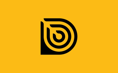 D Logotypdesign och mall. Creative D-ikoninitialer baserade Bokstäver 3