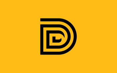 D Logotypdesign och mall. Creative D-ikoninitialer baserade Bokstäver 4