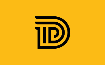 D Logotypdesign och mall. Creative D-ikoninitialer baserade Bokstäver 5