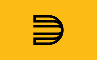 D Logotypdesign och mall. Creative D-ikoninitialer baserade Bokstäver 6