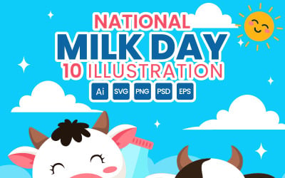 10 National Milk Day Illustration