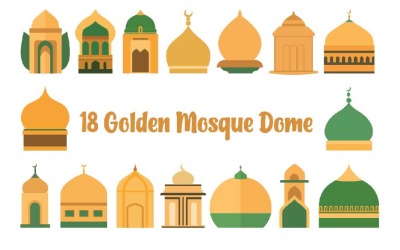 18 Golden Mosque Dome Islamic