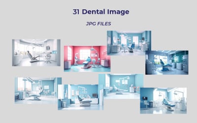 Dental office and dentist with AI image