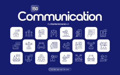 Ícones de vetores de comunicação