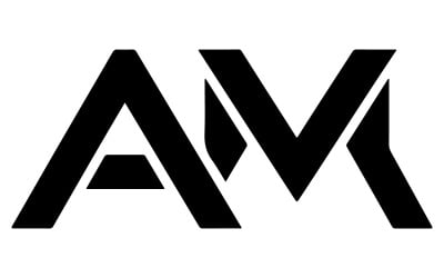 En logotyp designar bokstäverna &amp;quot;AM&amp;quot;