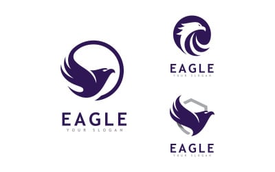 Ilustración de plantilla de icono de águila creativa, logotipo vectorial de águila 16