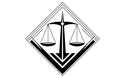 Logo balanced scale of justice